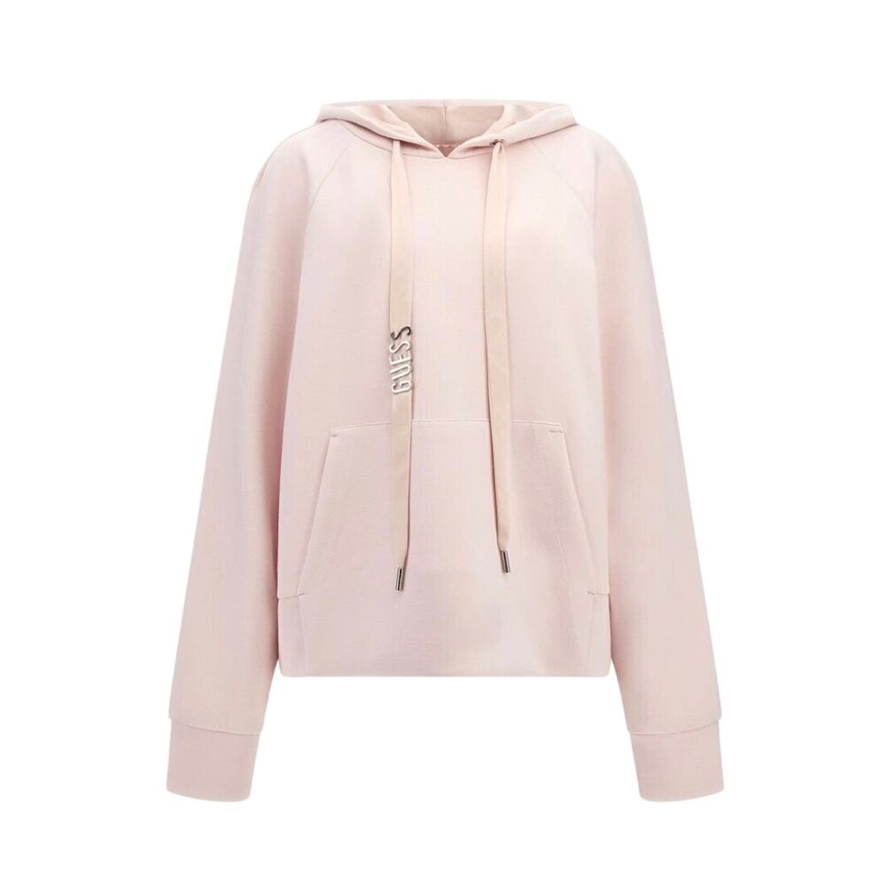 GUESS Low Key Pink Oversized Satin Scuba Hoodie - M